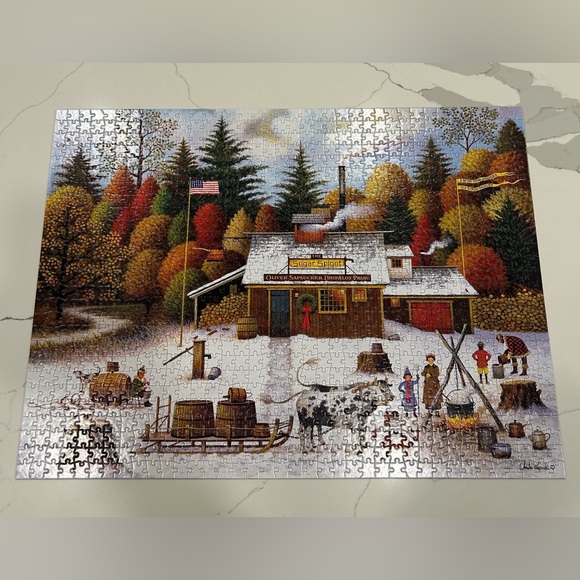 Buffalo Charles Wysocki Vermont Maple Tree Tappers Puzzle - 1000 Pieces - Picture 2 of 7